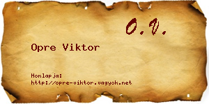 Opre Viktor névjegykártya